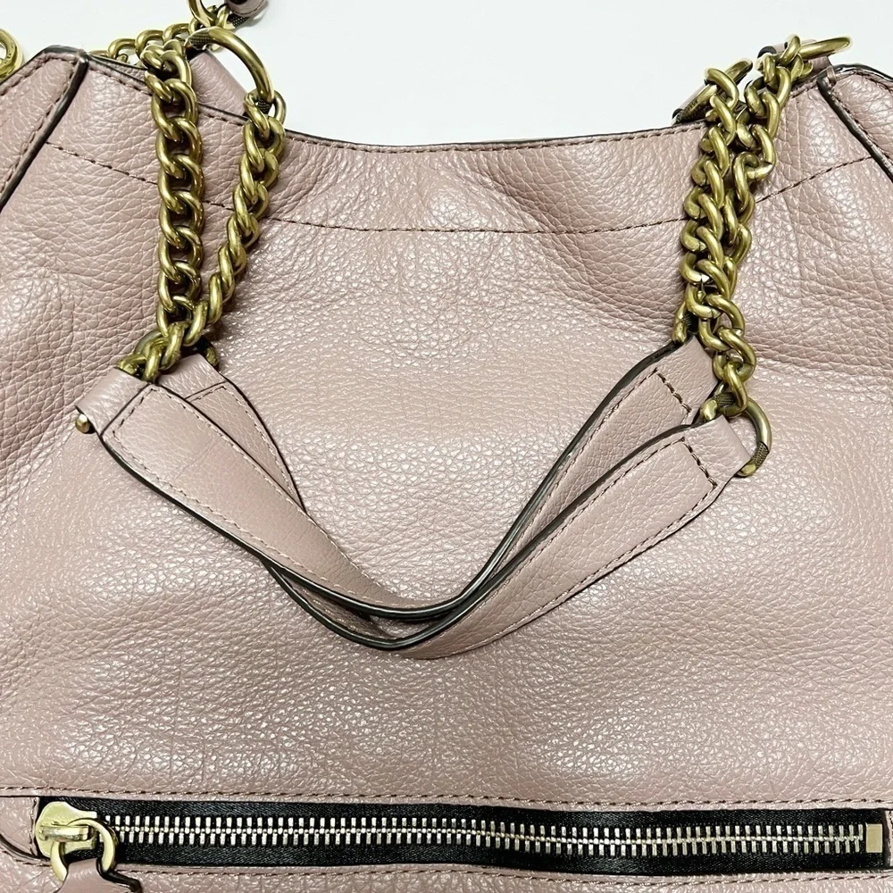 OrYANY Womens Pink Purple Selina Large Leather Convertible Chain Hobo Bag